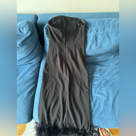 Feather trim midi dress - Picture 4 of 5